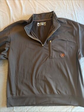 Ariat Dark Brown Quarter-Zip Performance Sweater